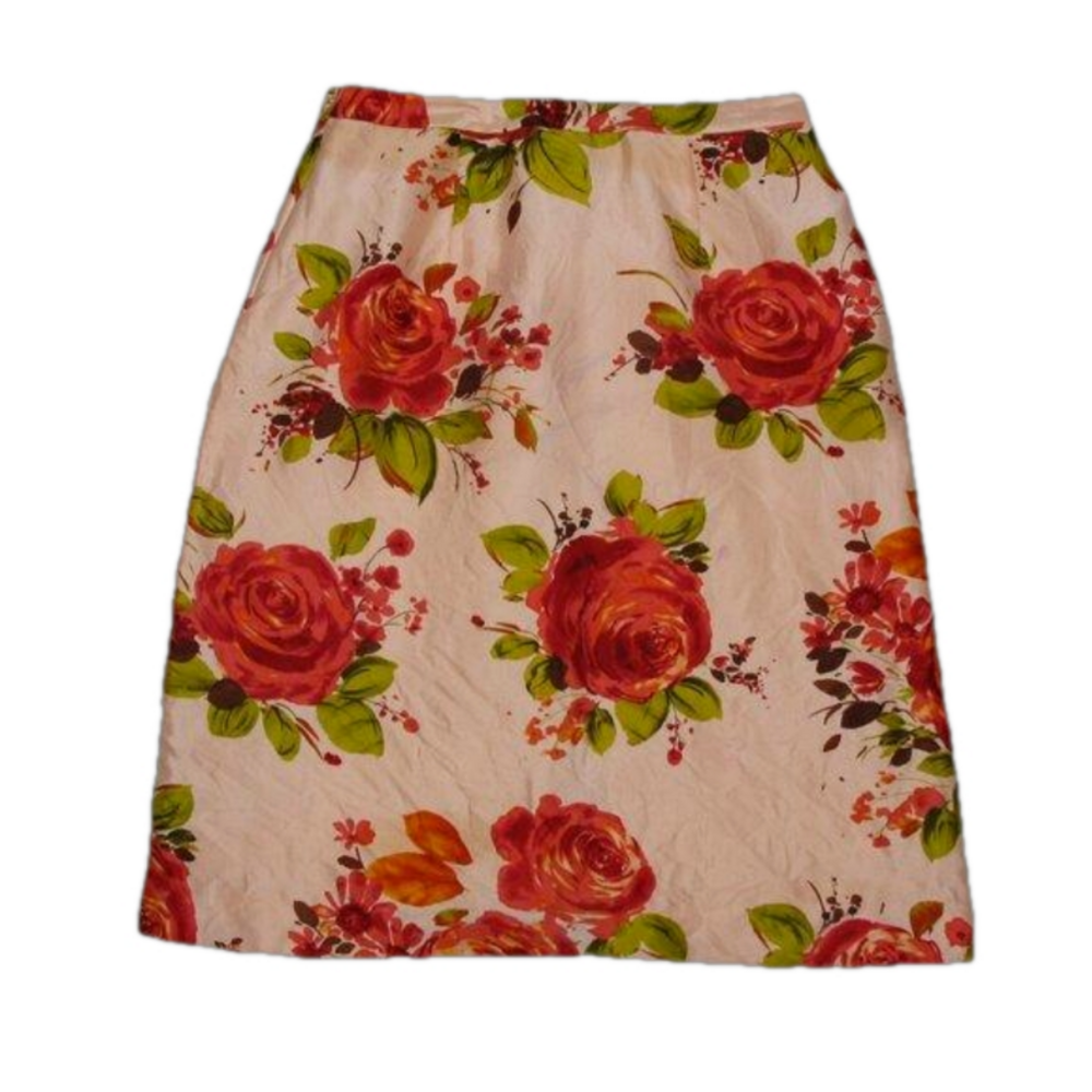 Banana Republic Light Peach Floral Lightweight Skirt Size 0